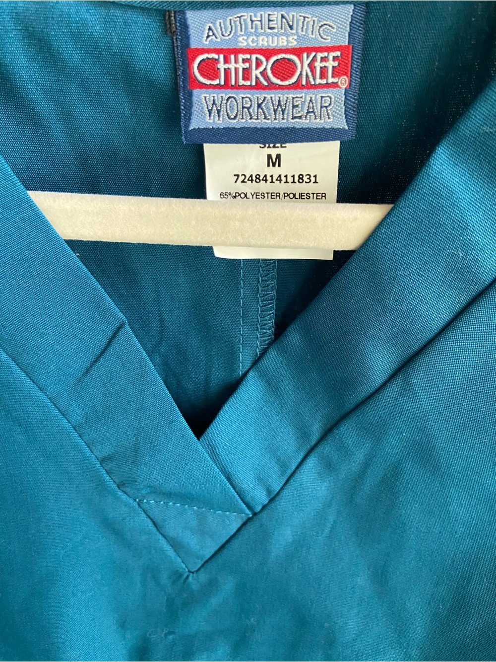 NWT Cherokee Workwear Teal V-Neck Scrub Top Medium - Picture 6 of 10